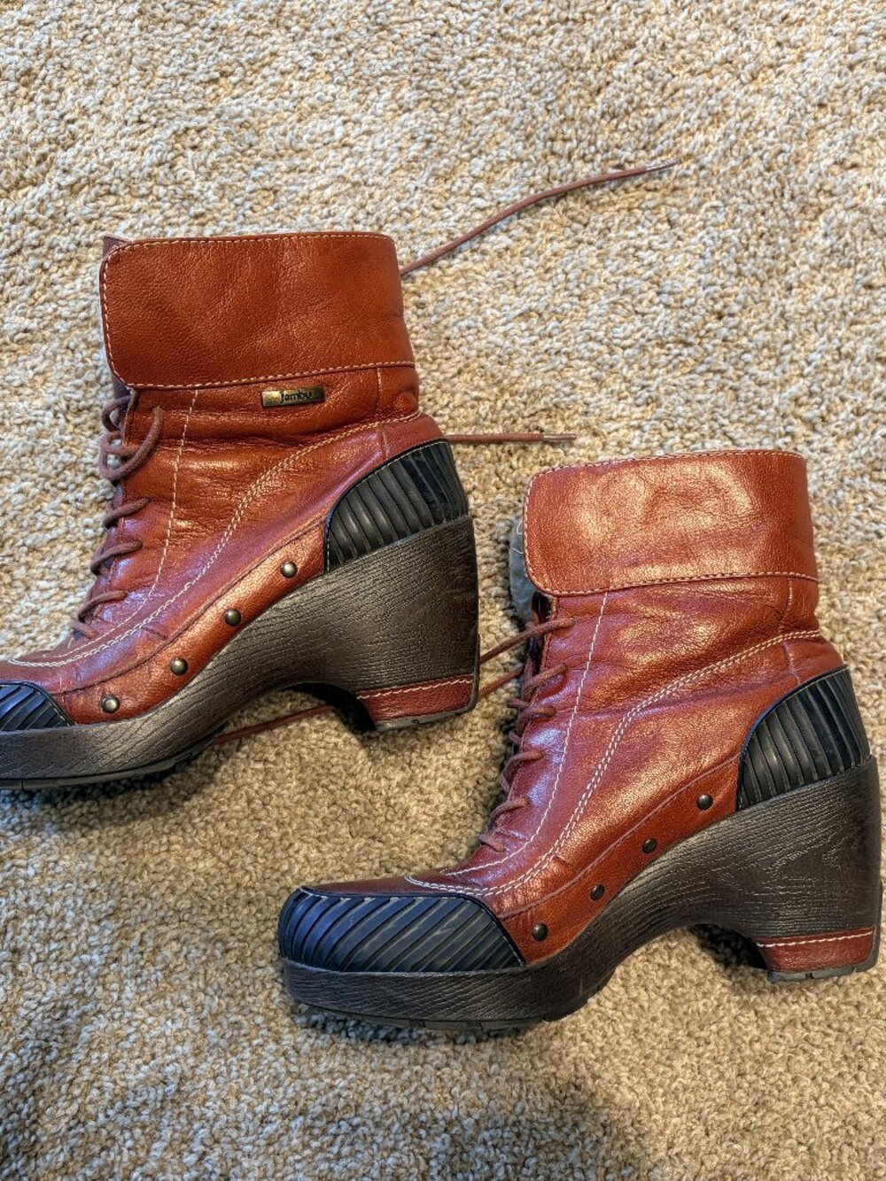 Jambu Leather Booties | Faux Fur Lined | Memory Foam | Size 7